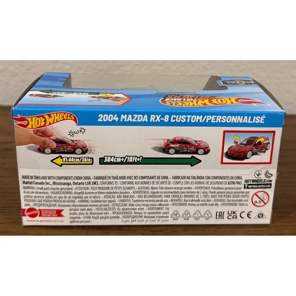 Hot Wheels Pull-back Speeders Red 2004 Mazda RX-8 Custom 1/43 Car Toy NEW